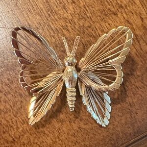 Monet Vintage Gold Butterfly Brooch